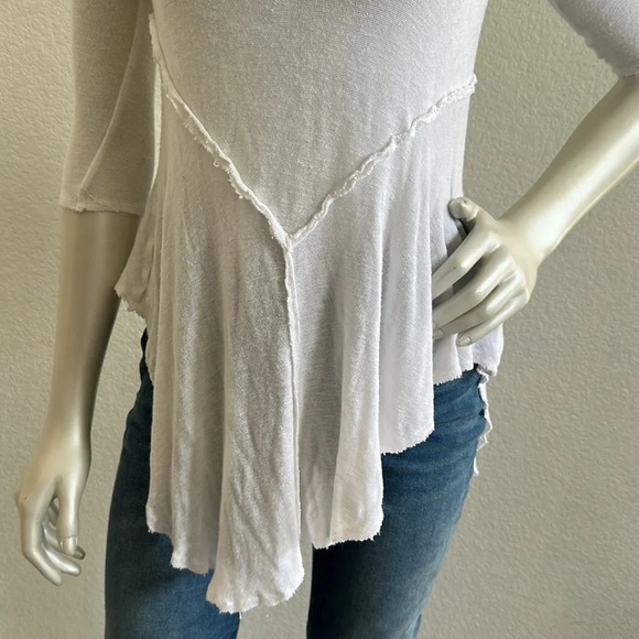 FREE PEOPLE INTIMATELY WHITE BLACK 3/4 SLEEVE WEEKEND LAYERING TOP Sz XS - Picture 4 of 10